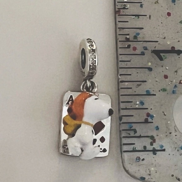 SNOOPY Peanuts S925 Sterling Silver FLYING ACE Double Dangle Charm with Gift Box - Picture 7 of 7